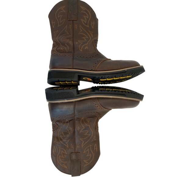 Herman Survivors 9.5 Leather Rodeo Western Work Boots NonSlip steel toe 8937 - Picture 10 of 10